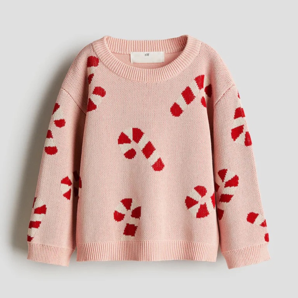 H&M Light Pink Christmas sweater